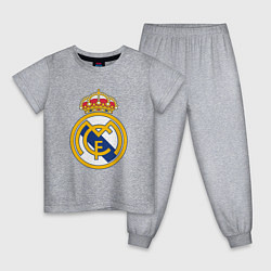 Пижама хлопковая детская Real madrid fc sport, цвет: меланж