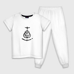 Пижама хлопковая детская Символ Elden Ring, цвет: белый