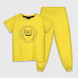 Пижама хлопковая детская Смайл бородач, цвет: желтый