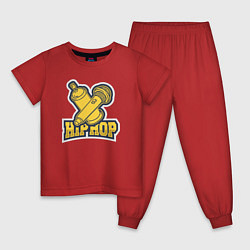 Пижама хлопковая детская Hip hop style, цвет: красный