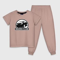 Пижама хлопковая детская Mazda club, цвет: пыльно-розовый