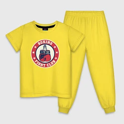 Пижама хлопковая детская Boxing fight club, цвет: желтый