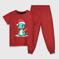 Пижама хлопковая детская Милый дракончик 2024, цвет: красный