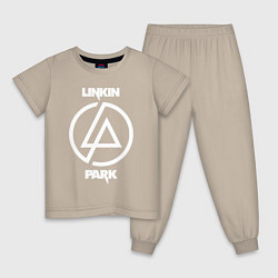 Пижама хлопковая детская Linkin Park logo, цвет: миндальный