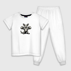 Пижама хлопковая детская Кенгуренок боксер, цвет: белый