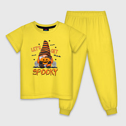 Пижама хлопковая детская Lets get spooky, цвет: желтый