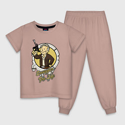 Пижама хлопковая детская Fallout - smuggler boy, цвет: пыльно-розовый