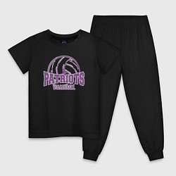 Пижама хлопковая детская Патриоты волейбола, цвет: черный