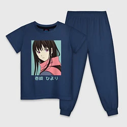 Пижама хлопковая детская Ики Хиёри, цвет: тёмно-синий