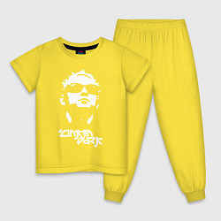 Пижама хлопковая детская Linkin Park - Chester head, цвет: желтый