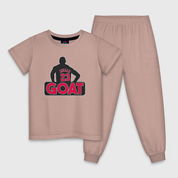 Пижама хлопковая детская Jordan goat, цвет: пыльно-розовый