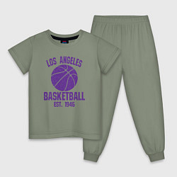 Пижама хлопковая детская Basketball Los Angeles, цвет: авокадо