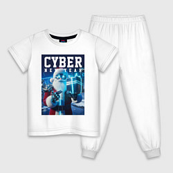 Детская пижама Кибер новый год - неоновое свечение