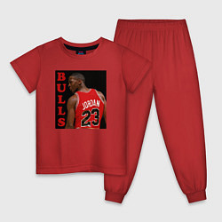 Пижама хлопковая детская Bulls Jordan, цвет: красный