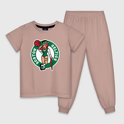 Пижама хлопковая детская Boston Celtics girl, цвет: пыльно-розовый