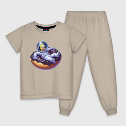 Детская пижама Гомер Симпсон в космосе на пончике - нейросеть