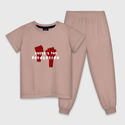 Пижама хлопковая детская Depeche Mode revolution, цвет: пыльно-розовый