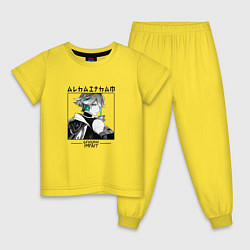 Пижама хлопковая детская Аль-Хайтам в квадрате, цвет: желтый