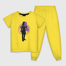 Пижама хлопковая детская ТВ Мэн и мир, цвет: желтый