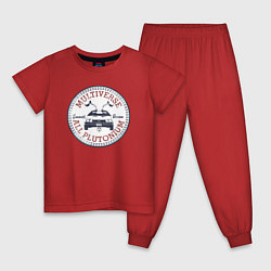 Пижама хлопковая детская All plutonium, цвет: красный
