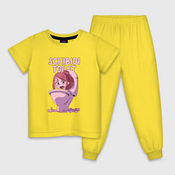 Пижама хлопковая детская Schibidi toilet, цвет: желтый