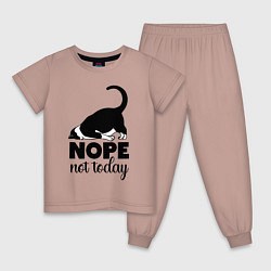 Пижама хлопковая детская Nope - not today, цвет: пыльно-розовый