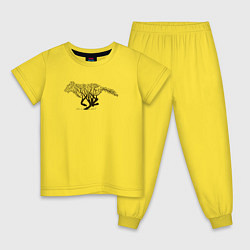 Пижама хлопковая детская Лиса из веток, цвет: желтый