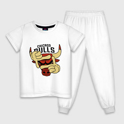 Пижама хлопковая детская Bulls logo with hands, цвет: белый