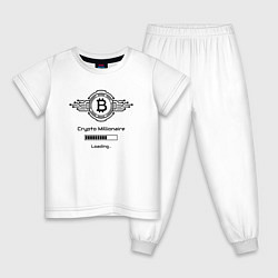 Пижама хлопковая детская Биткоин символ миллионер, цвет: белый