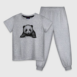 Пижама хлопковая детская Панда детеныш, цвет: меланж