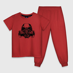 Пижама хлопковая детская Противогаз, цвет: красный