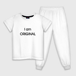Пижама хлопковая детская I am original, цвет: белый