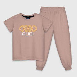 Пижама хлопковая детская Audi fire, цвет: пыльно-розовый