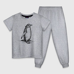 Пижама хлопковая детская Императорский пингвиненок, цвет: меланж