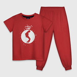 Пижама хлопковая детская Майкл Джексон король, цвет: красный
