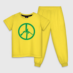 Пижама хлопковая детская Мой мир, цвет: желтый
