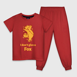 Пижама хлопковая детская I dont give a fox, цвет: красный