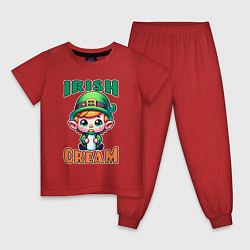 Пижама хлопковая детская Irish Cream, цвет: красный