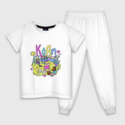 Пижама хлопковая детская Korn - childs, цвет: белый