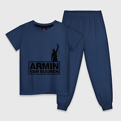 Пижама хлопковая детская Armin van buuren, цвет: тёмно-синий
