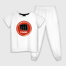 Пижама хлопковая детская MMA strong, цвет: белый