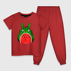 Пижама хлопковая детская Тоторо арбузик, цвет: красный