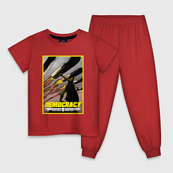 Пижама хлопковая детская Helldivers 2: Democracy, цвет: красный