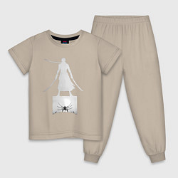 Пижама хлопковая детская Зоро Ророноа ашура, цвет: миндальный