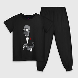 Пижама хлопковая детская Homer godfather, цвет: черный