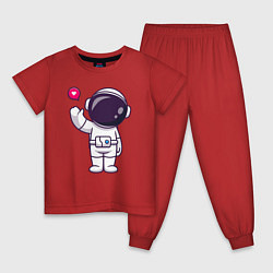Пижама хлопковая детская Hello spaceman, цвет: красный