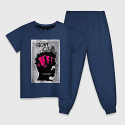 Пижама хлопковая детская Fihgt club poster, цвет: тёмно-синий