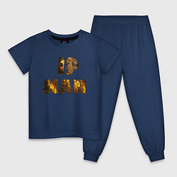 Пижама хлопковая детская IP Man gold, цвет: тёмно-синий