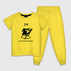 Пижама хлопковая детская Depeche Mode - black celebration box, цвет: желтый