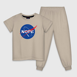 Пижама хлопковая детская Nope NASA, цвет: миндальный